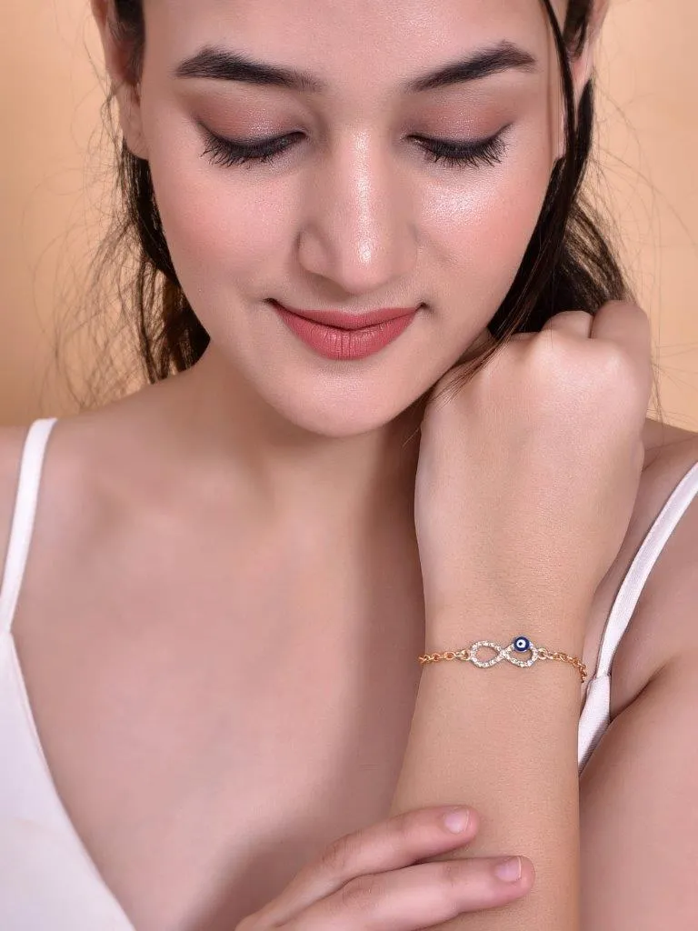 Gold Plated Evil Eye Charm Bracelet - Voj
