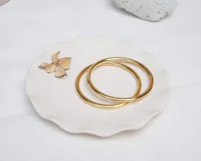 Gold Shiny Thick Round Bangle Bracelet