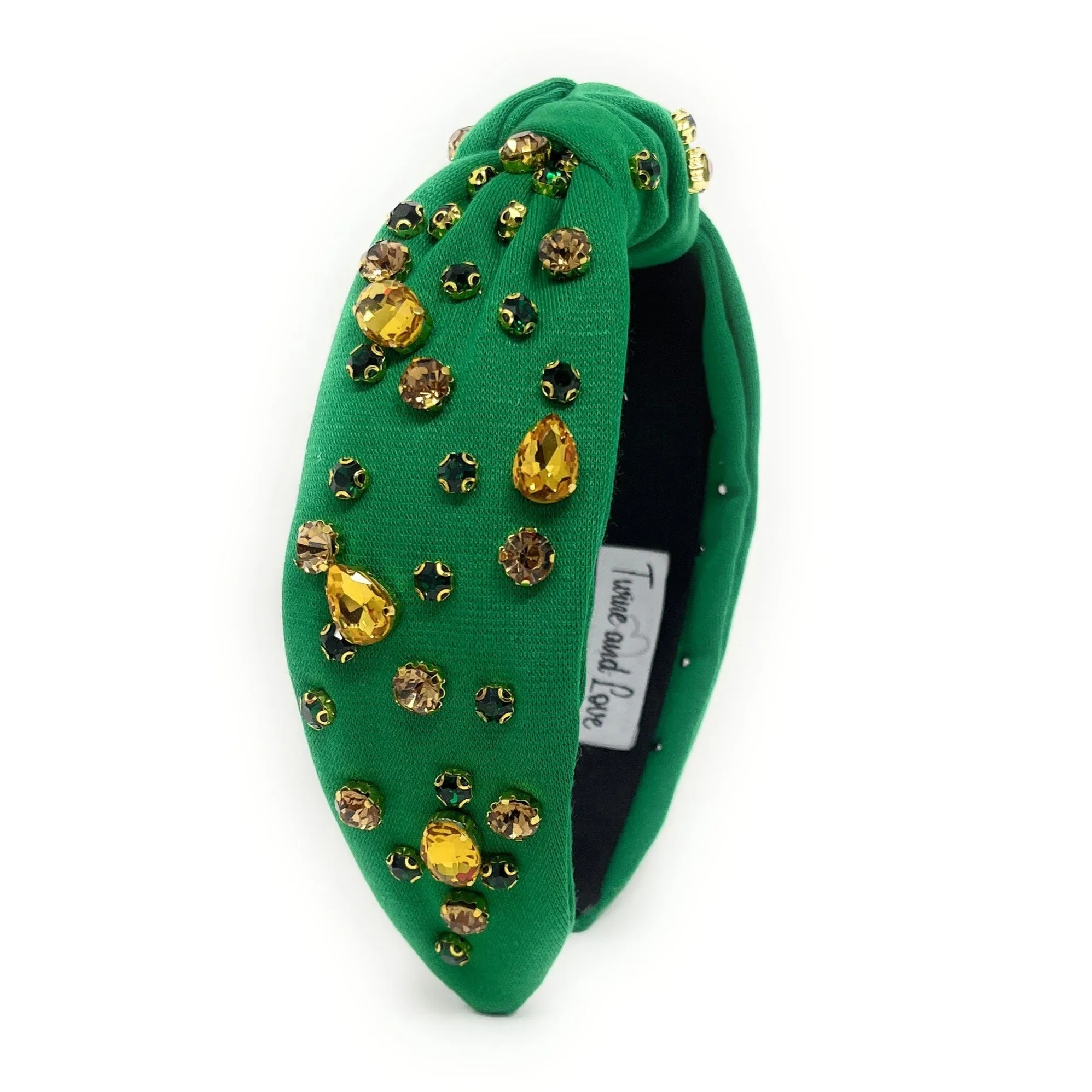 Green Gold Knot Jeweled Headband