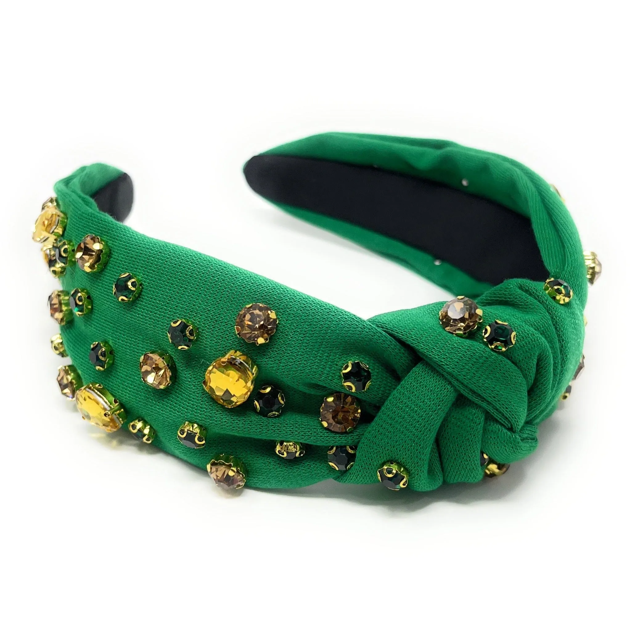 Green Gold Knot Jeweled Headband
