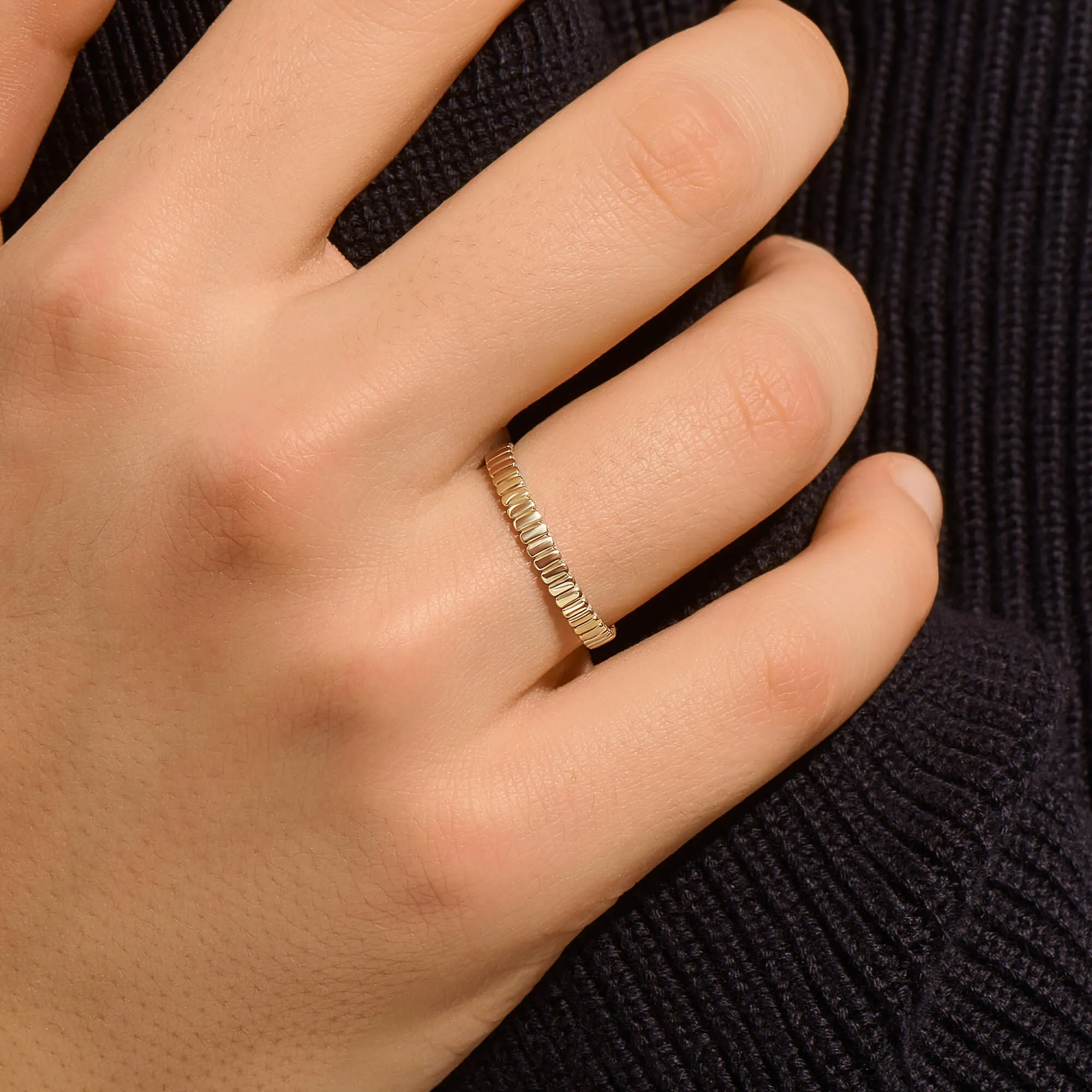 Grosgrain Band Ring in Gold