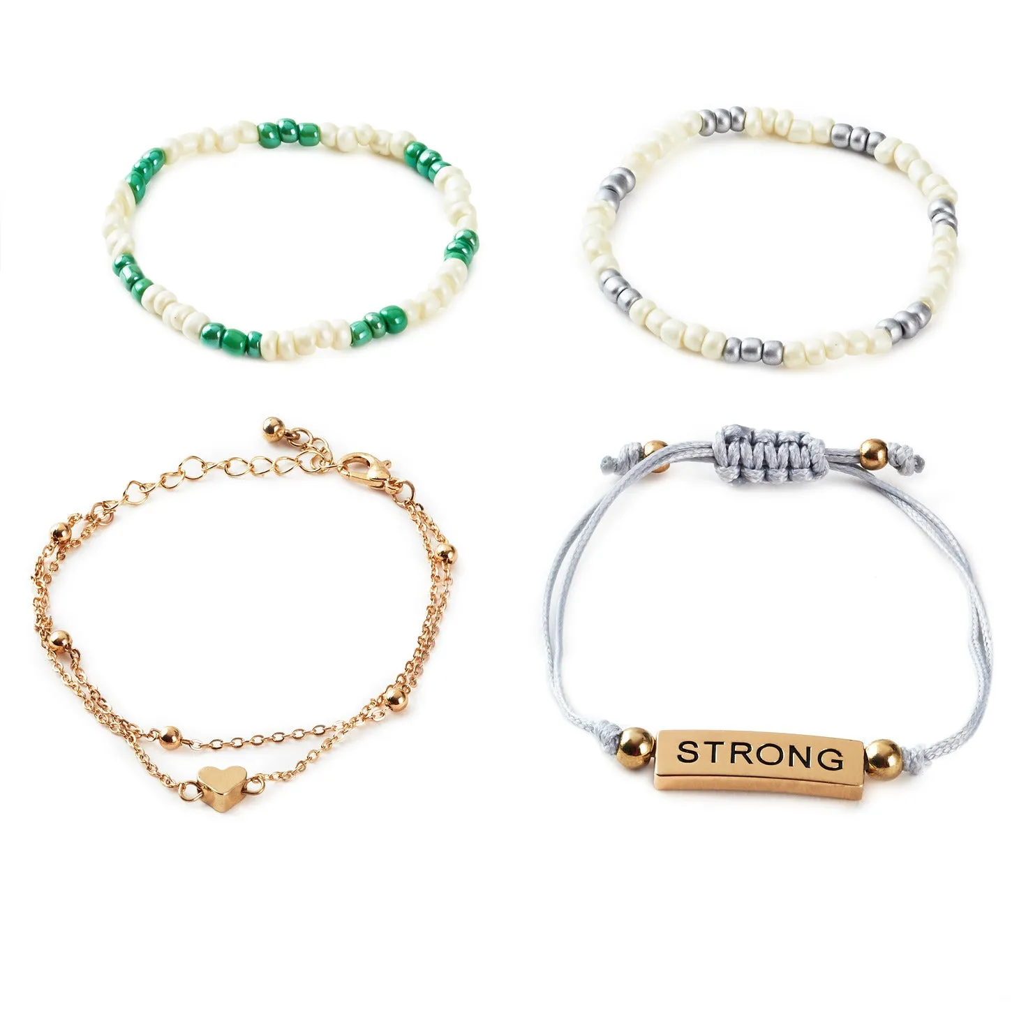Hallmark Strong and Courageous Bracelets, Set of 4