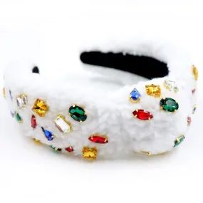 Hand Sewn Multicolor Jeweled Knot Headband