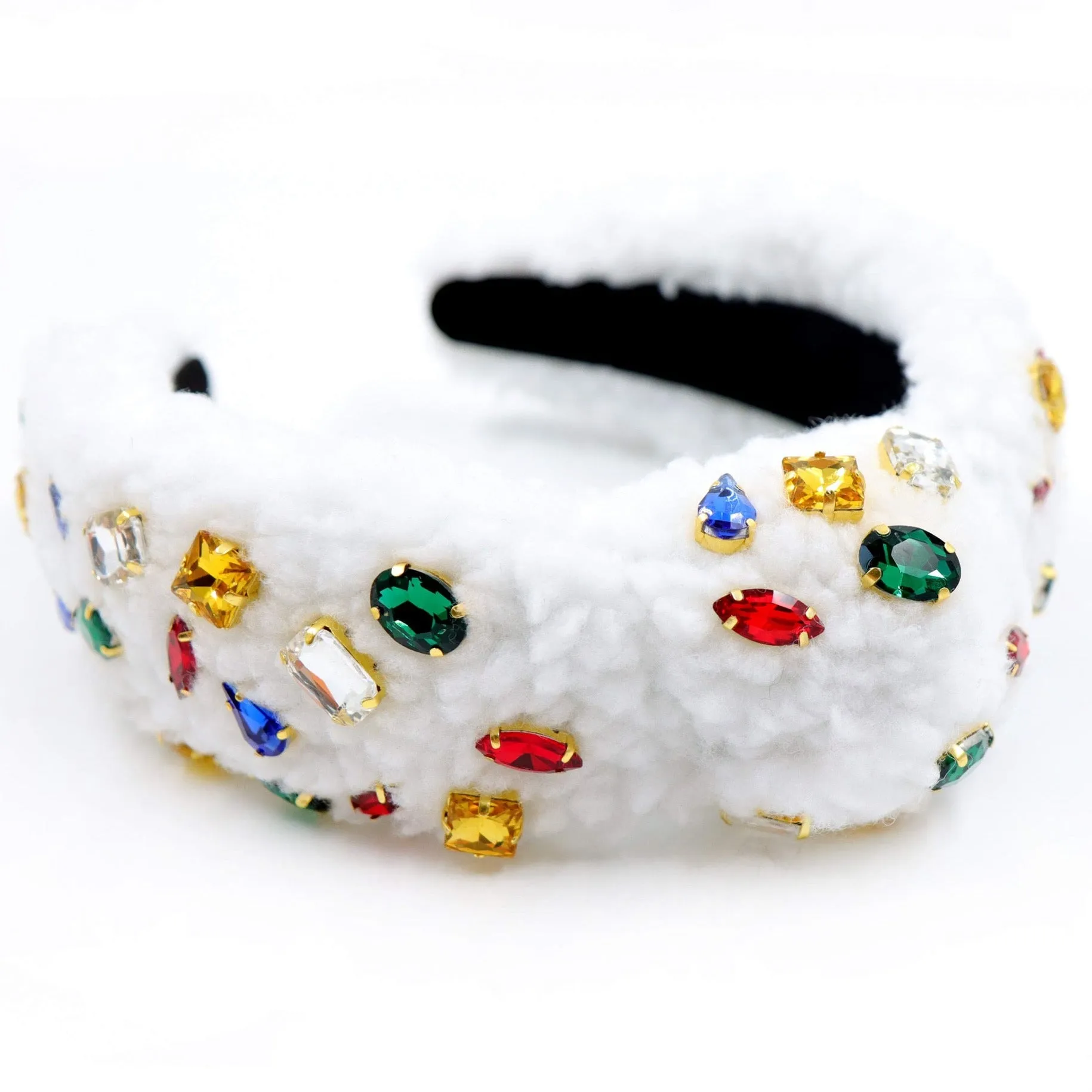Hand Sewn Multicolor Jeweled Knot Headband
