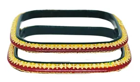 High Fashion Acrylic Square Bangle Set Pack of 2