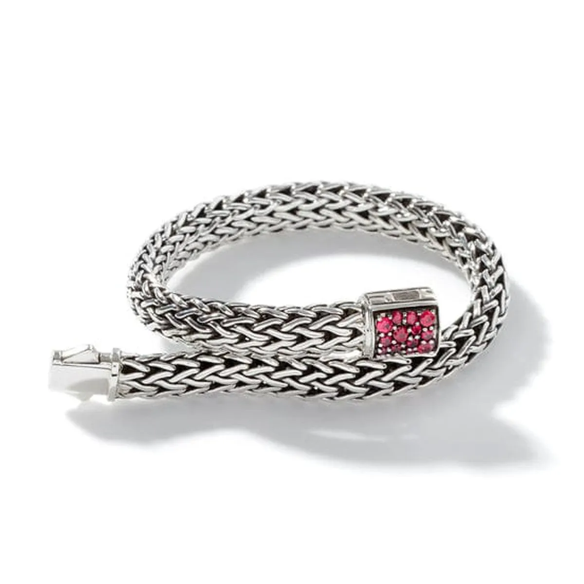 Icon Bracelet, Sterling Silver, Treated Ruby Pavé, 6.5MM - BBS90422RVBLS2RB