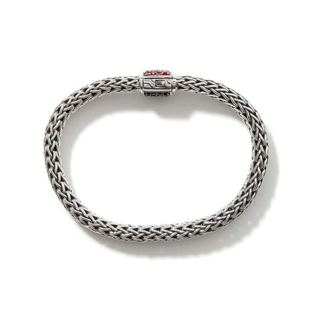 Icon Bracelet, Sterling Silver, Treated Ruby Pavé, 6.5MM - BBS90422RVBLS2RB