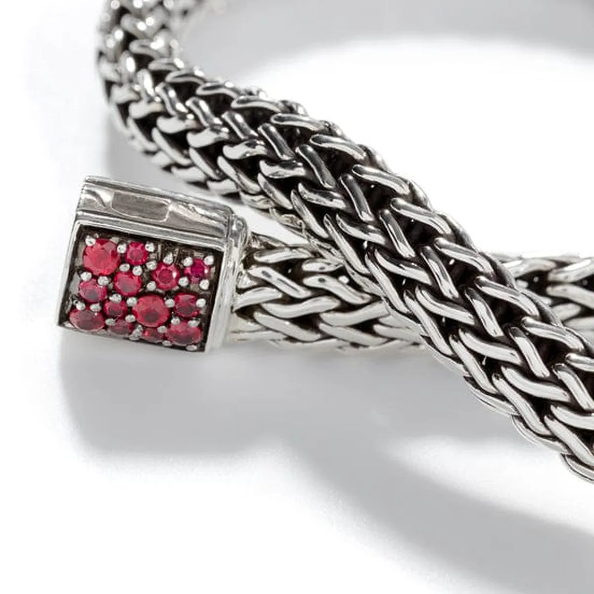 Icon Bracelet, Sterling Silver, Treated Ruby Pavé, 6.5MM - BBS90422RVBLS2RB