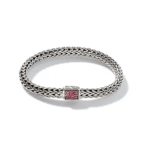 Icon Bracelet, Sterling Silver, Treated Ruby Pavé, 6.5MM - BBS90422RVBLS2RB