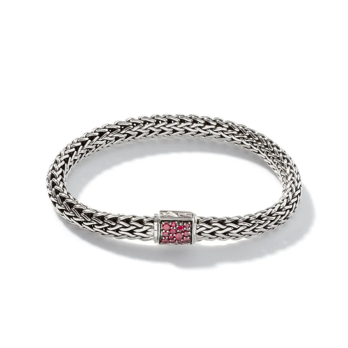 Icon Bracelet, Sterling Silver, Treated Ruby Pavé, 6.5MM - BBS90422RVBLS2RB