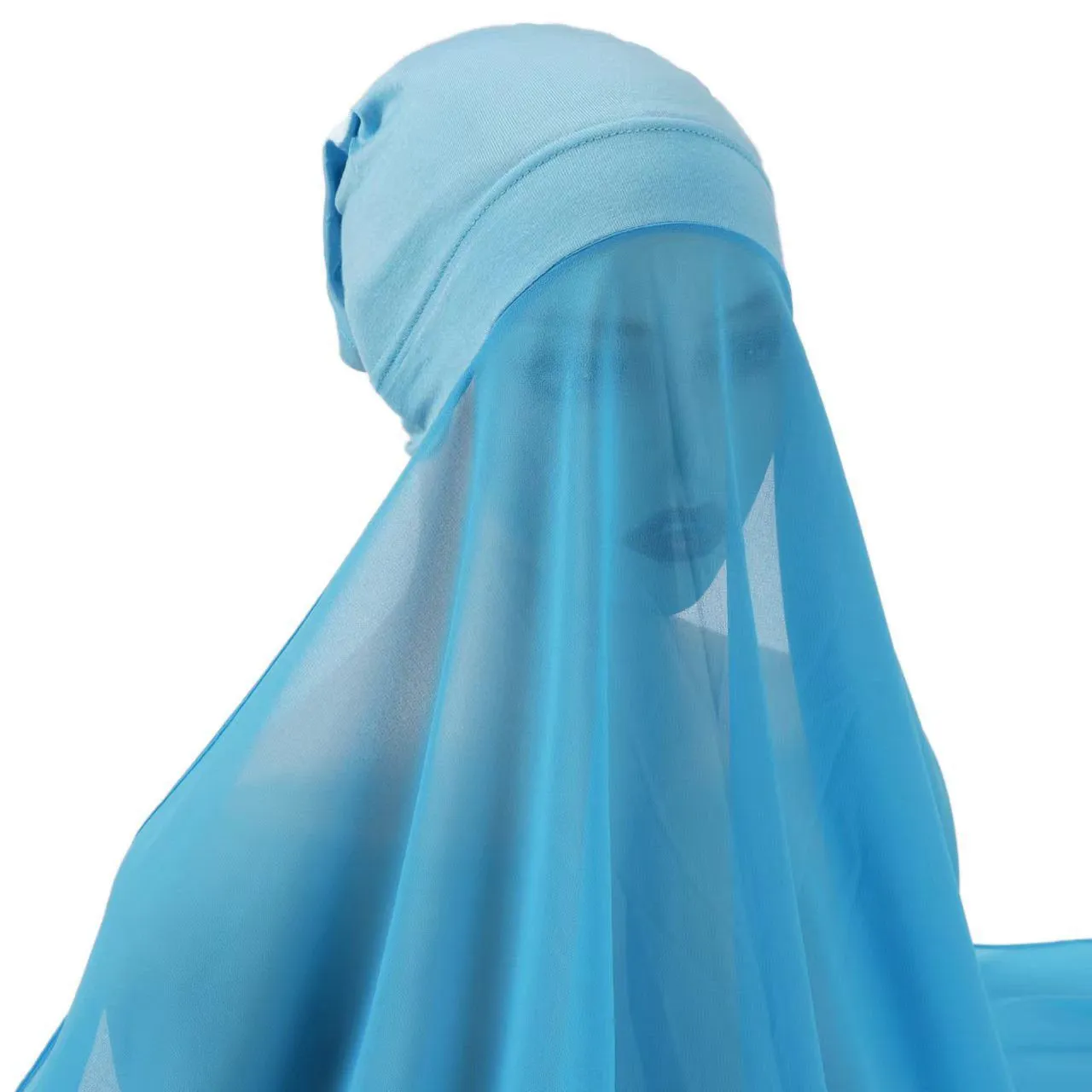 Instant Chiffon Hijab Scarf With Inner Cap One Piece for Ladies Girls Women