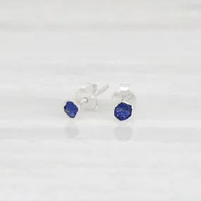 ISHKAR Lapis Lazuli Cradle Stud Earrings  in Silver