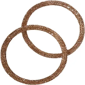 Jacqueline Kent JKB391.RG 2 Rose Gold Champagne Crystal Bangles 3.5 Inches
