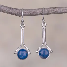 Killa Moon Lapis Lazuli and Sterling Silver Earrings from Peru