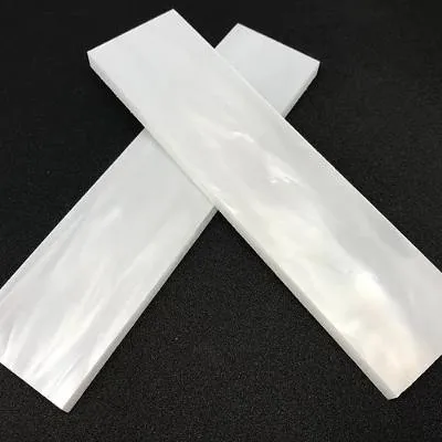 Kirinite Wedding White Pearl Knife Scales - Set of 2