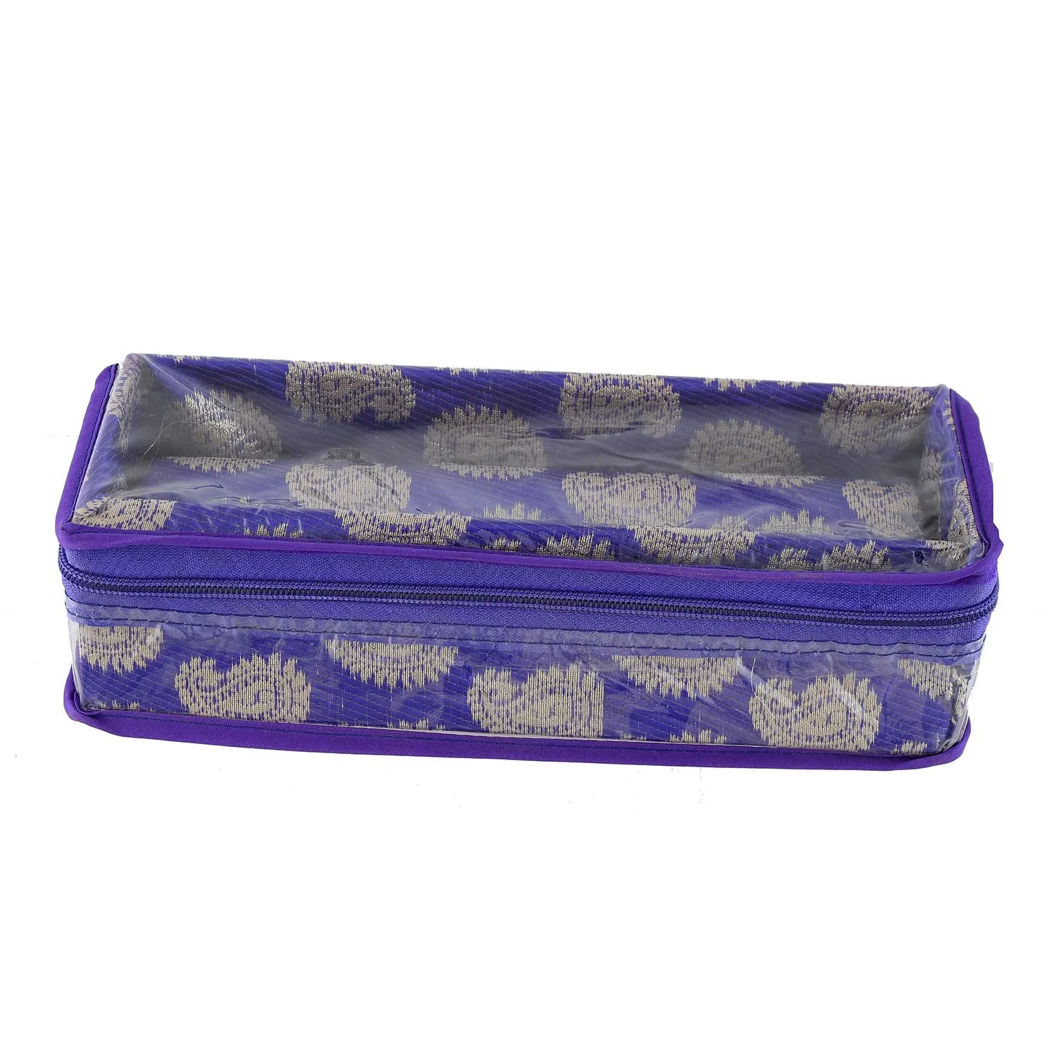 Kuber Industries Carry Design Brocade Hardboard One Rod Bangle Box (Purple) -CTKTC038761
