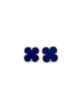 LAPIZ LAZULI CLOVER EARRINGS