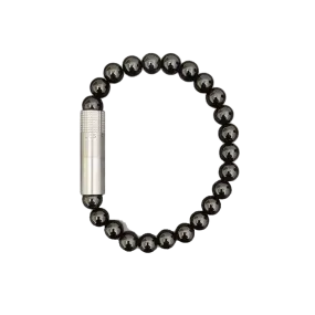 Les Fines Lames Punch Bracelet STEEL ONYX 8mm Large