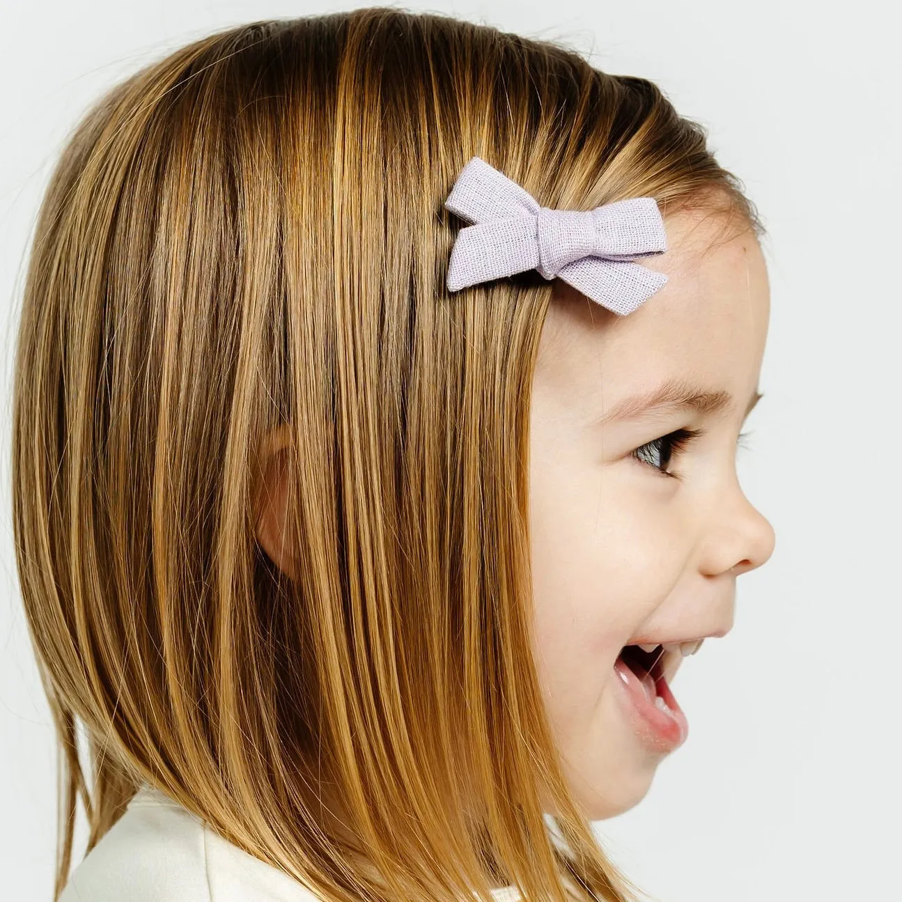 Linen Bow 3 Pack: Lavender Clips