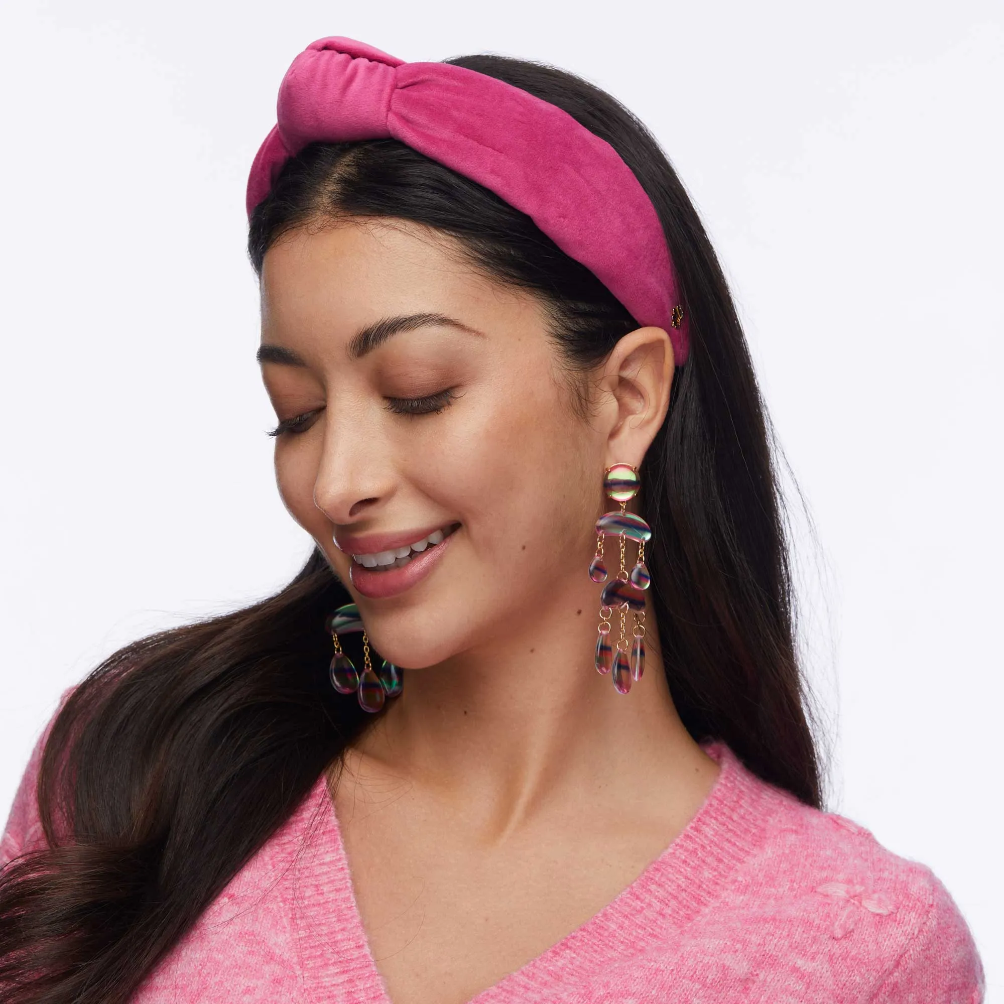LIPSTICK PINK BREAST CANCER AWARENESS KNOTTED HEADBAND