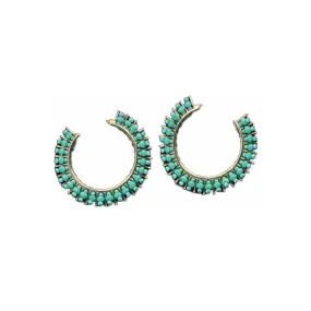 M&F Silver Strike Turquoise Hoop Earrings