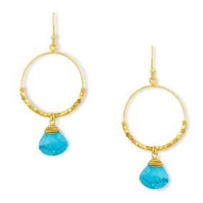 Marie Hoop Earrings Turquoise