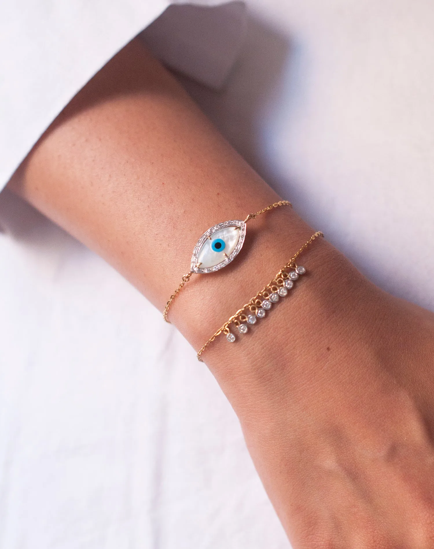 Marquise Evil Eye Bracelet with Both Diamonds