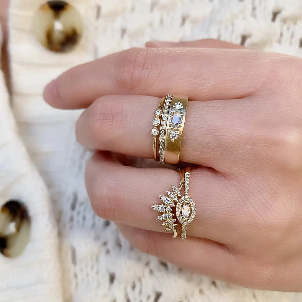 Marquise Halo Halfway Band