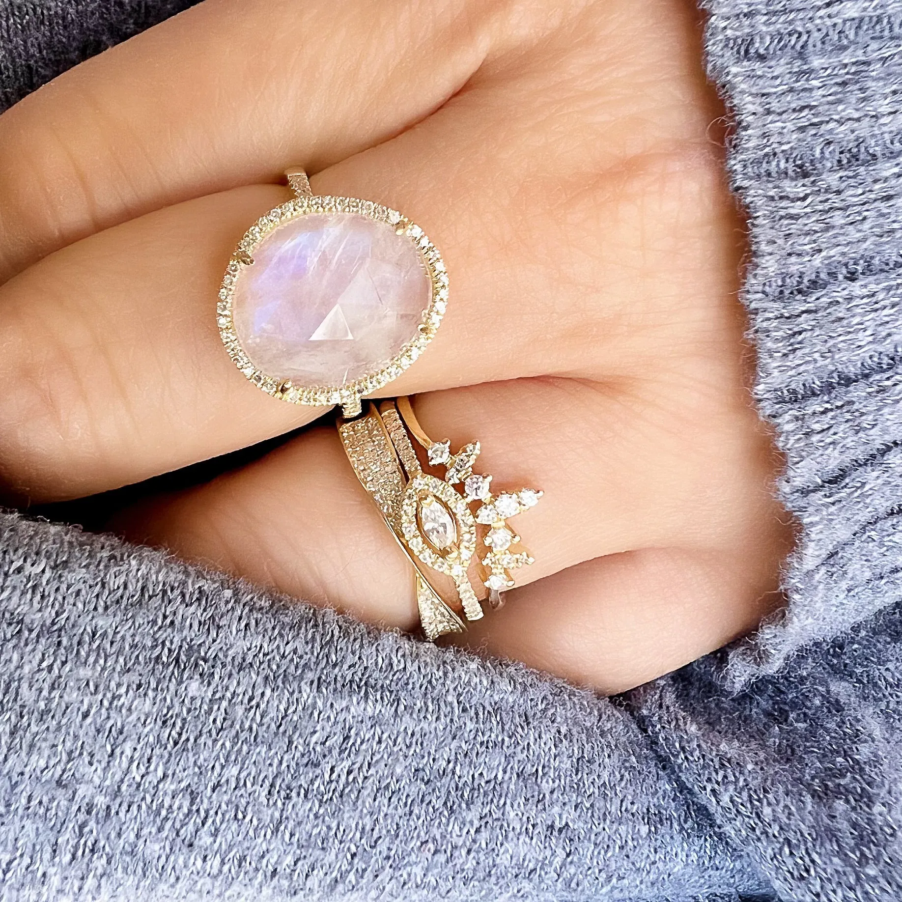 Marquise Halo Halfway Band
