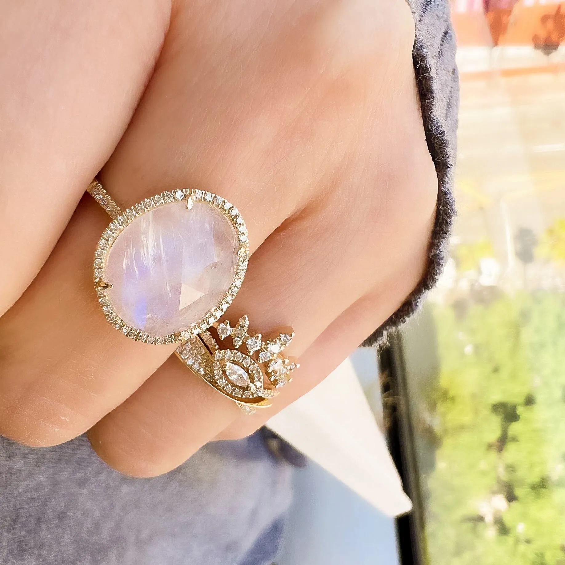 Marquise Halo Halfway Band