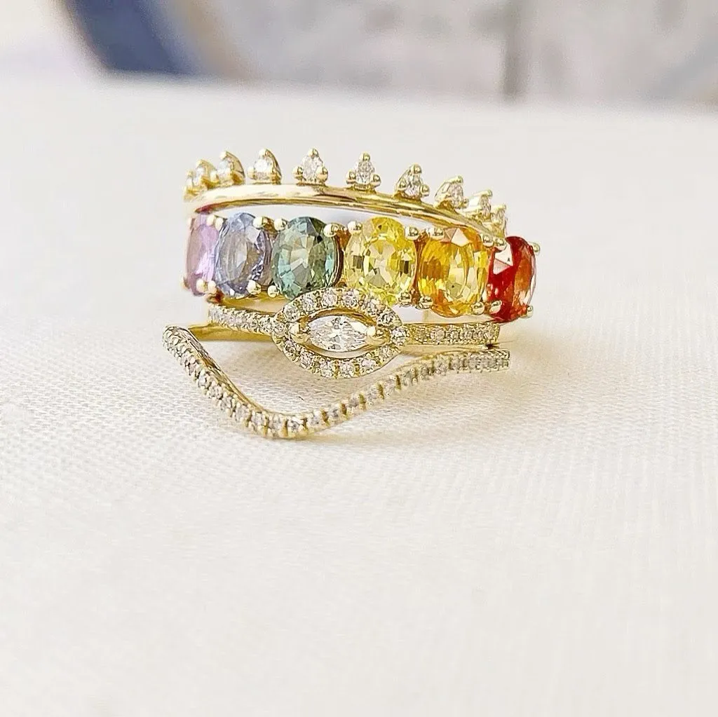Marquise Halo Halfway Band
