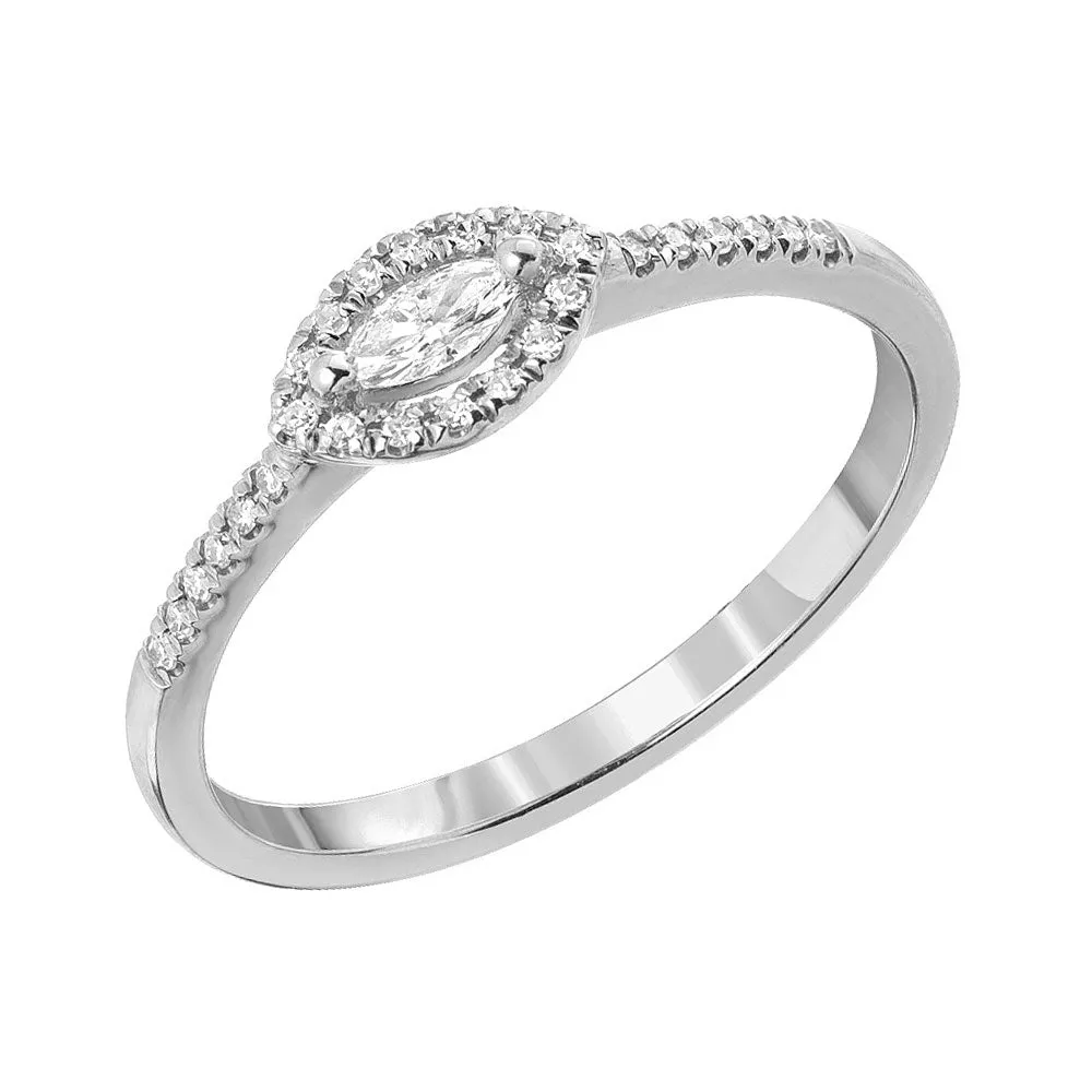 Marquise Halo Halfway Band