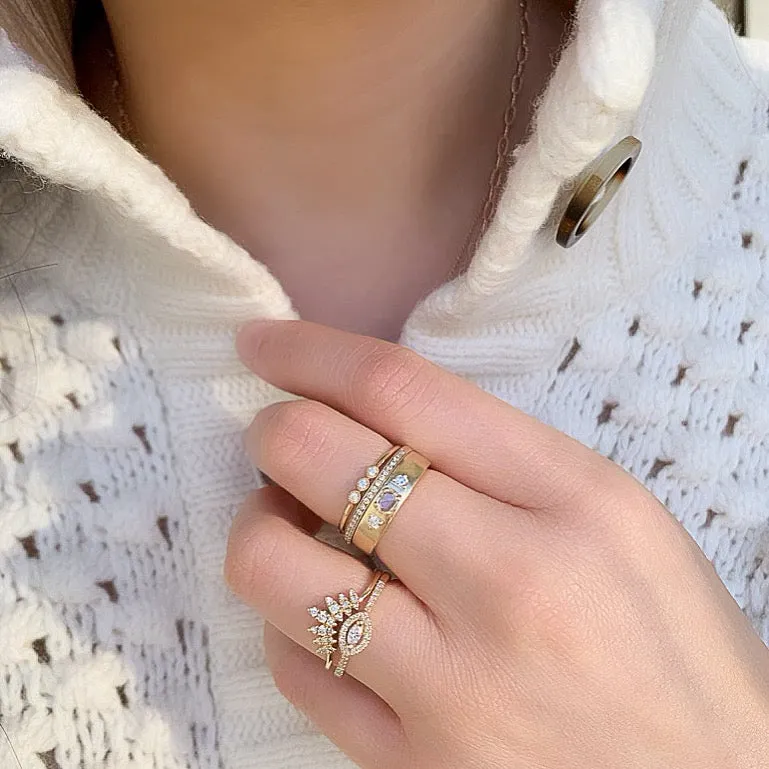 Marquise Halo Halfway Band