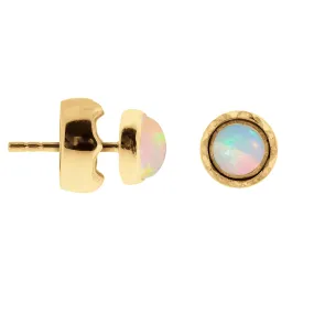 Maya Stud Earrings - Gold Opal