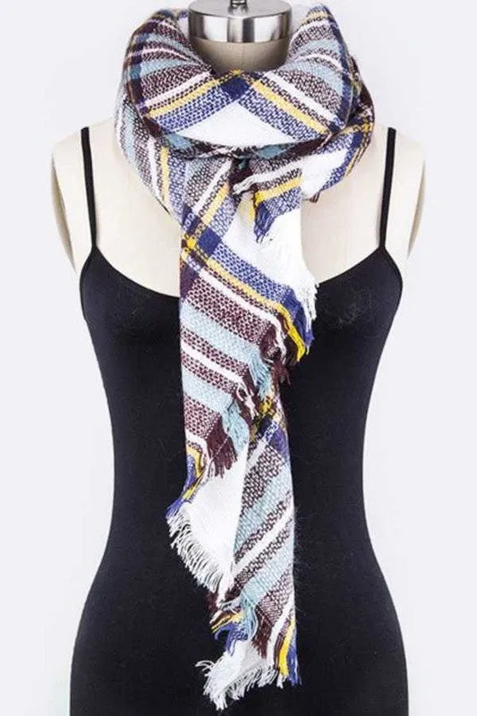 Mix Color Plaid Square Scarf