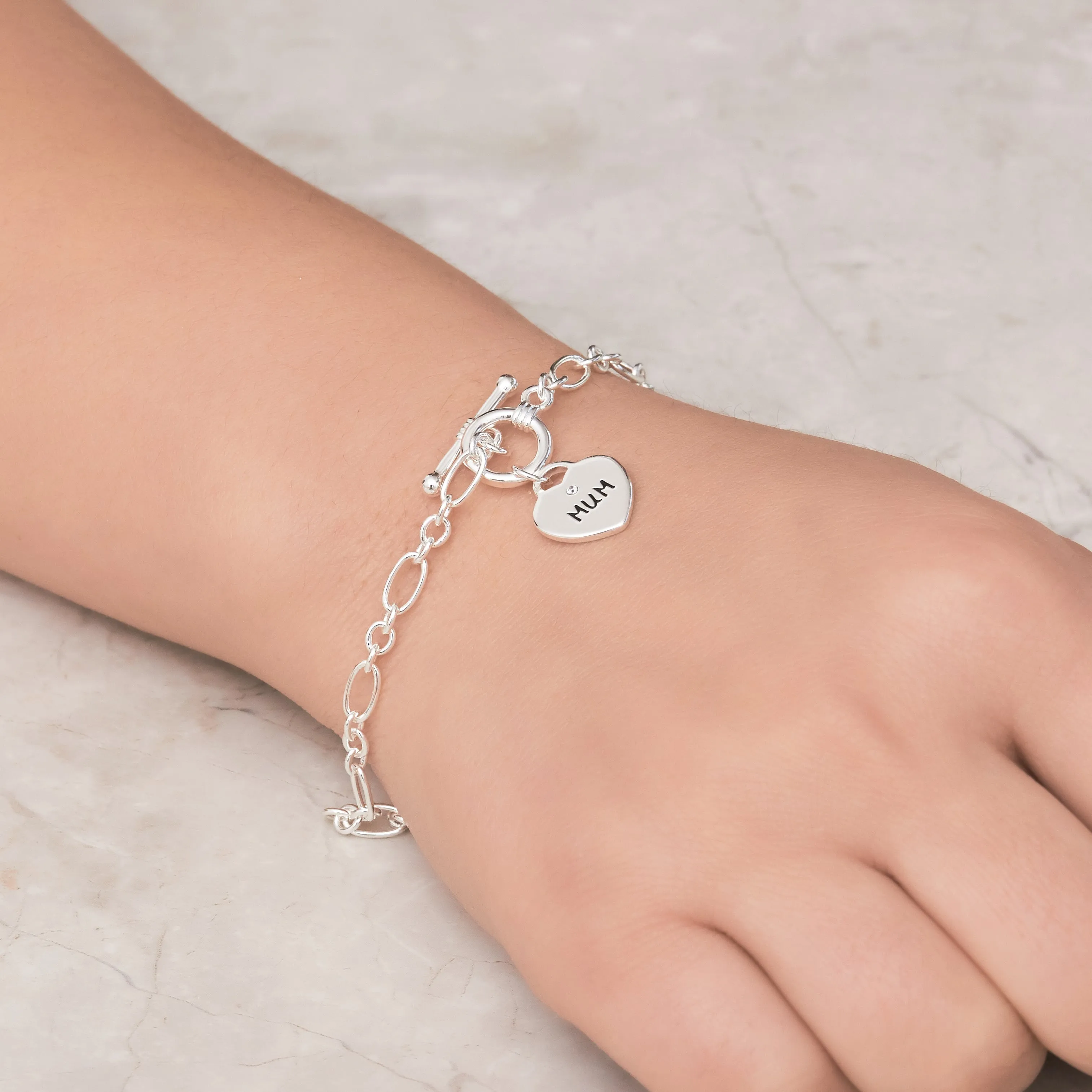 Mum Charm Bracelet Created with Zircondia® Crystals