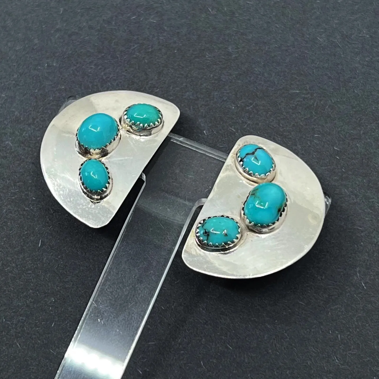 Navajo Yellow horse sterling silver turquoise earrings
