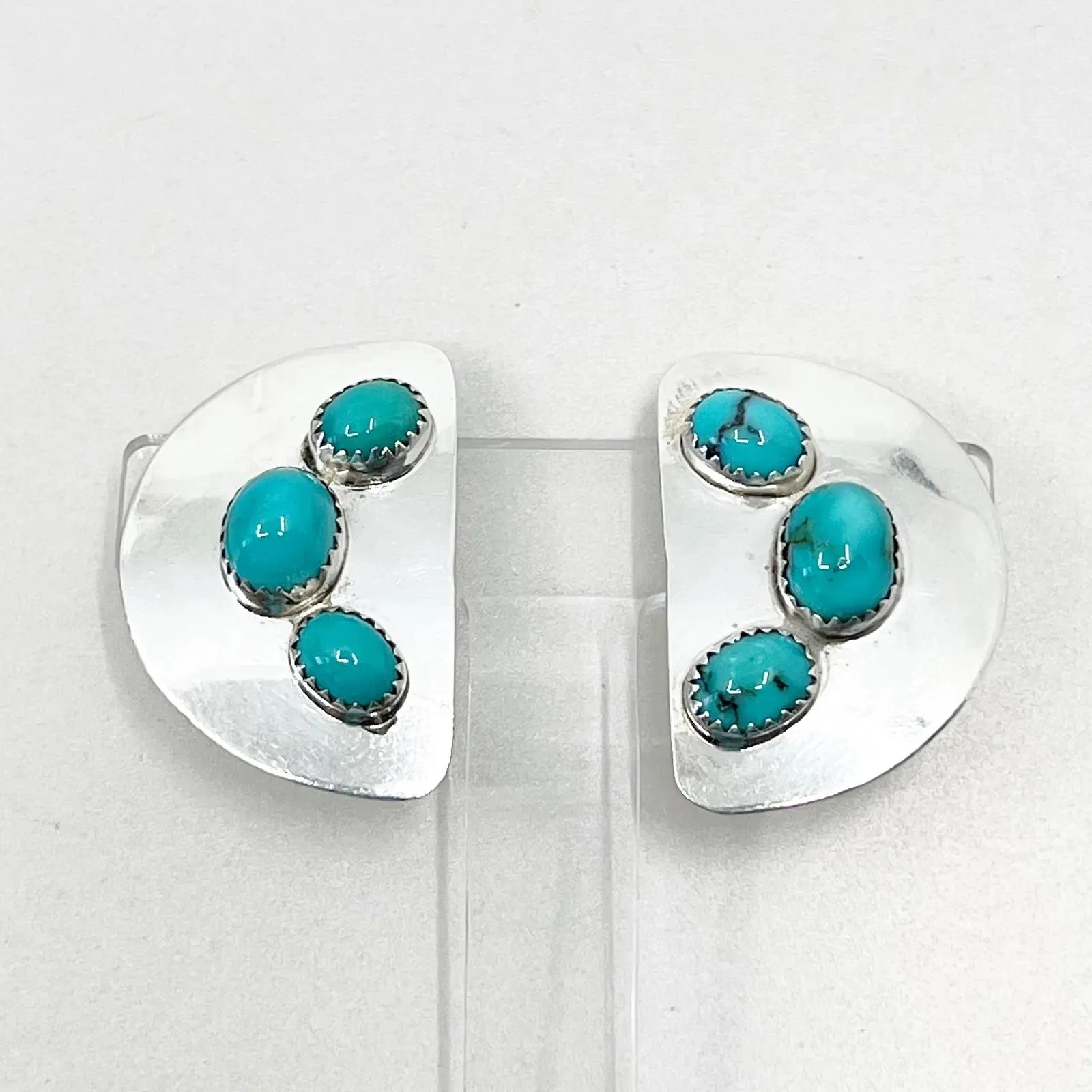 Navajo Yellow horse sterling silver turquoise earrings
