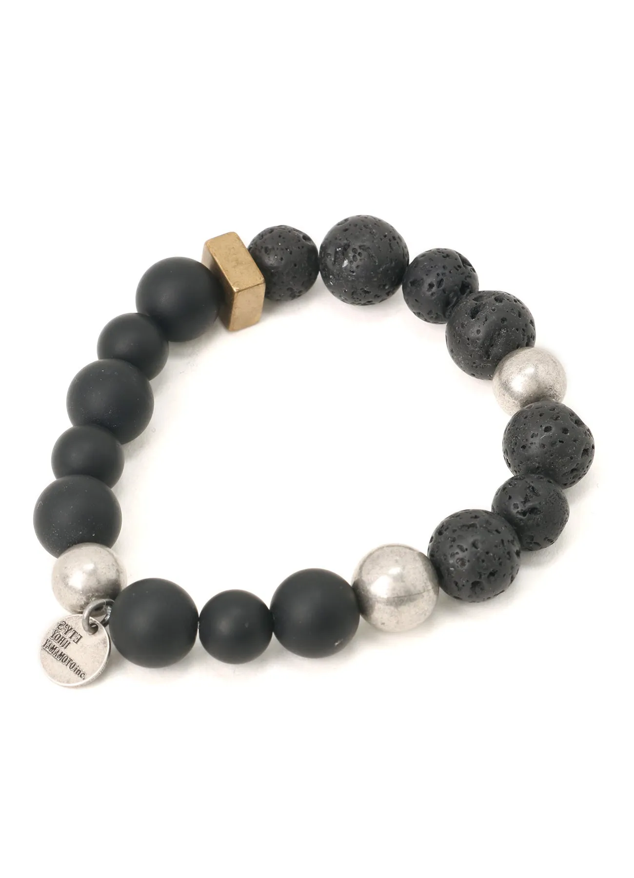 ONYX BEAD LAVA STONE BRACELET