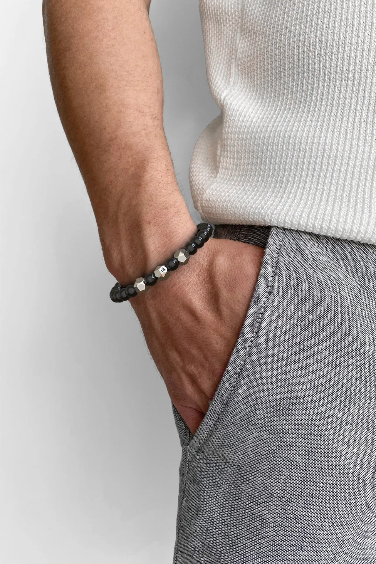 Onyx Bracelet 8mm | Geom by Seekers Men's Jewelry