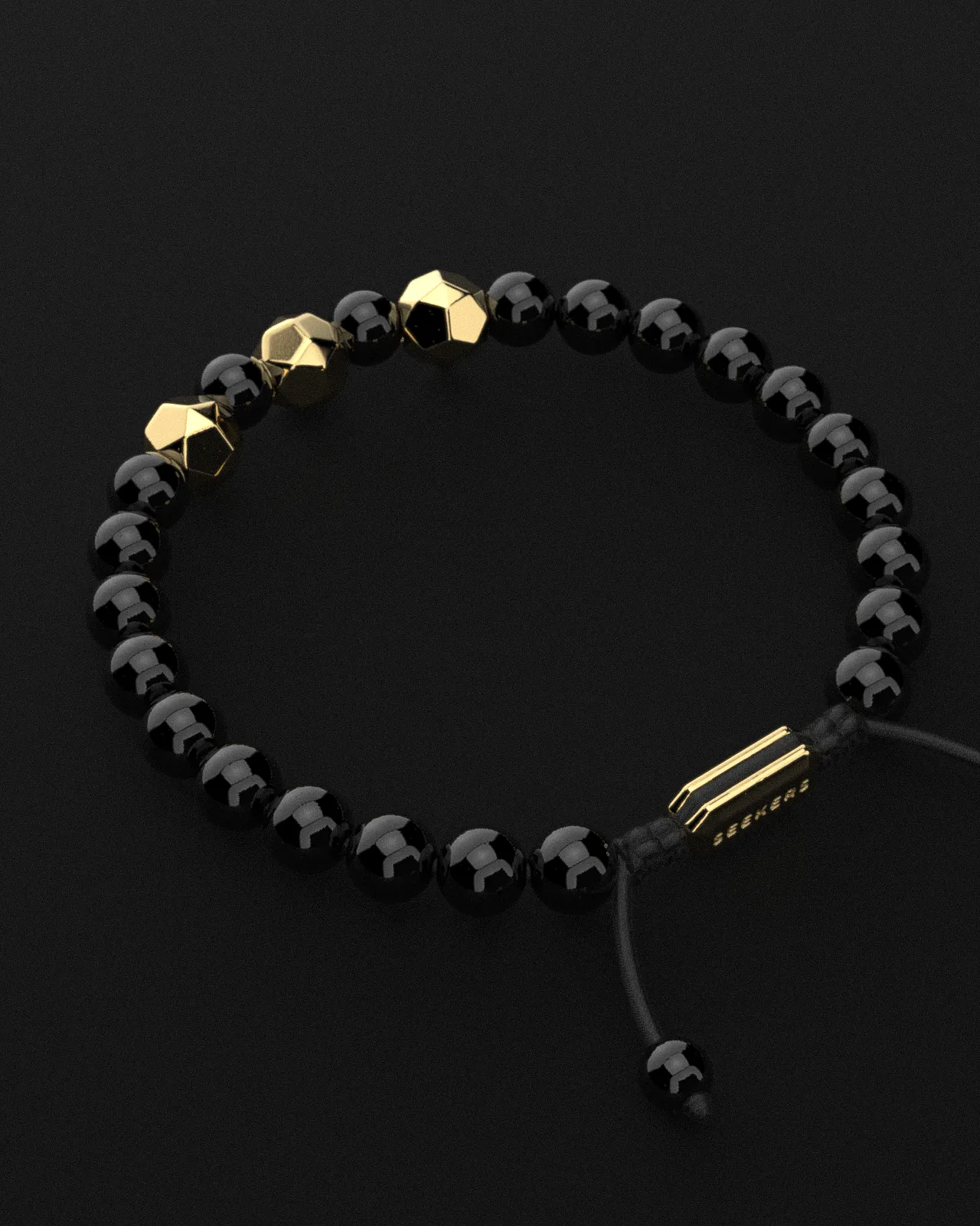 Onyx Bracelet 8mm | Geom by Seekers Men's Jewelry