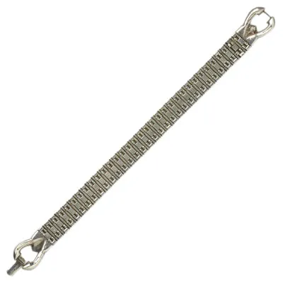 Onyx, Diamanté & Sterling 3-Row Bracelet by Wachenheimer Bros.