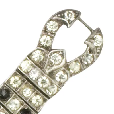 Onyx, Diamanté & Sterling 3-Row Bracelet by Wachenheimer Bros.