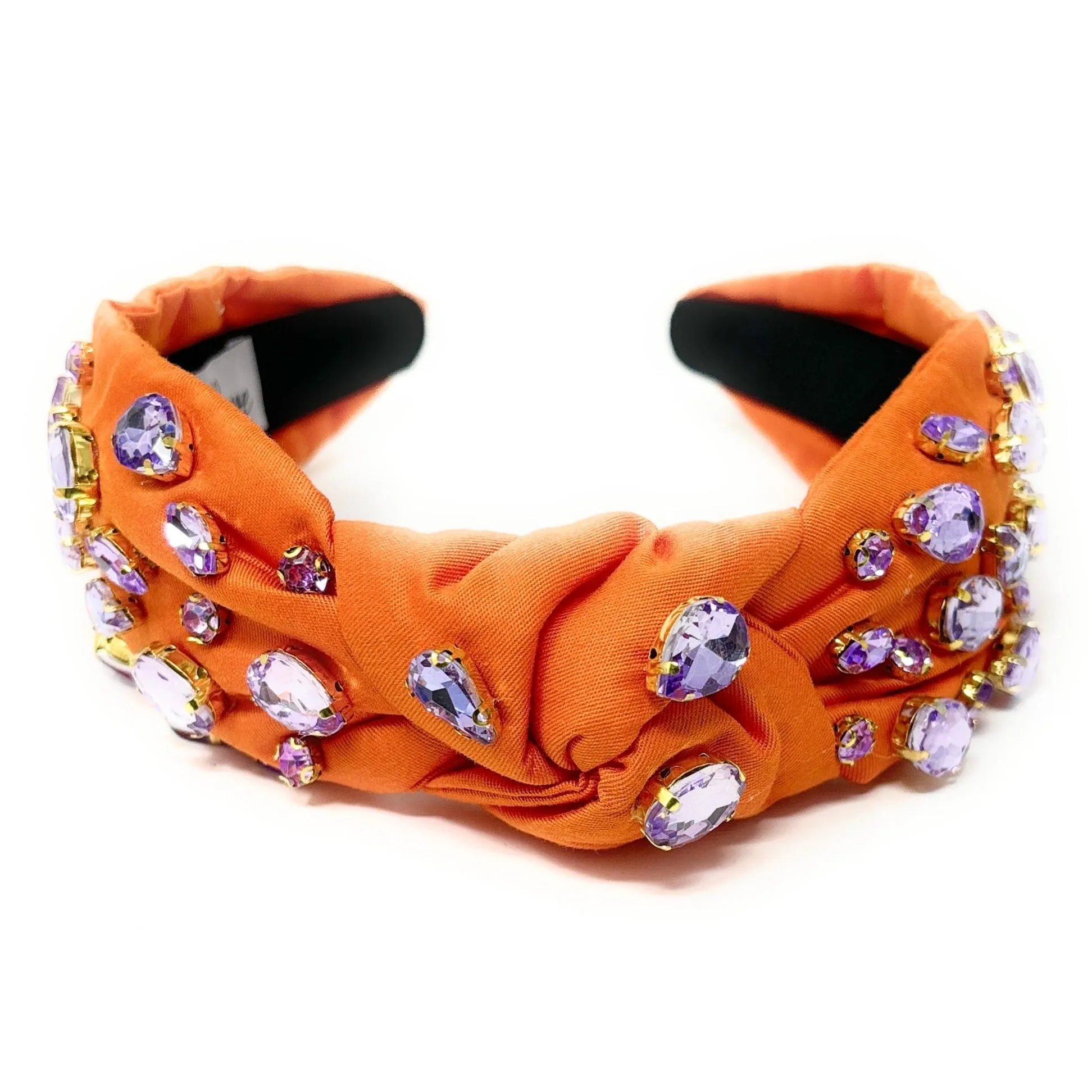 Orange Lavender Knot Jeweled Headband