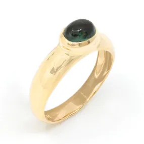 Oval Cabochon Green Tourmaline Ring