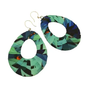 Palm Eyes Teardrop Fabric Wrap Earrings