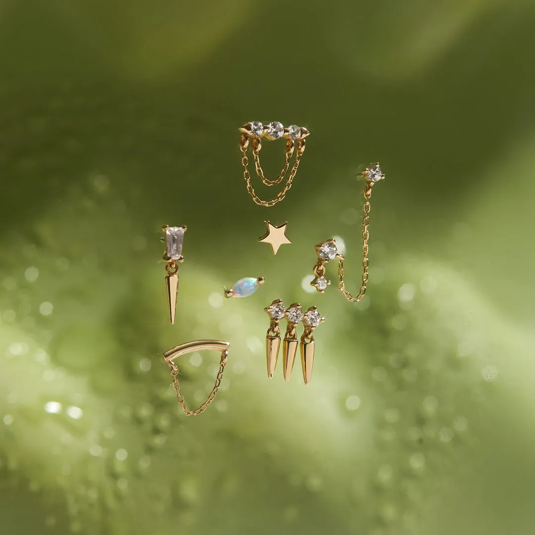 PEYTON | White Sapphire Threadless Flatback Earring