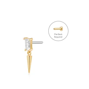PEYTON | White Sapphire Threadless Flatback Earring