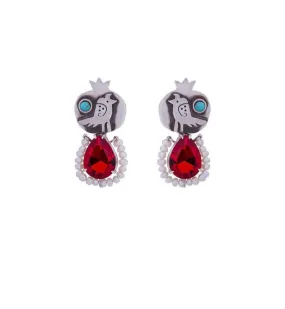 Pomegranate & Bird Earrings
