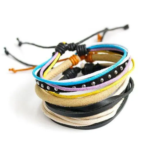Punk Retro Bracelet Bracelet Set - Love Gifts Charms Jewelry Adjustable Women Men Gift